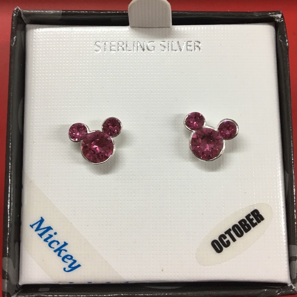 DISNEY MICKEY MOUSE EARRINGS STERLING SILVER